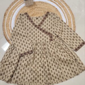 khaki chic short kurti